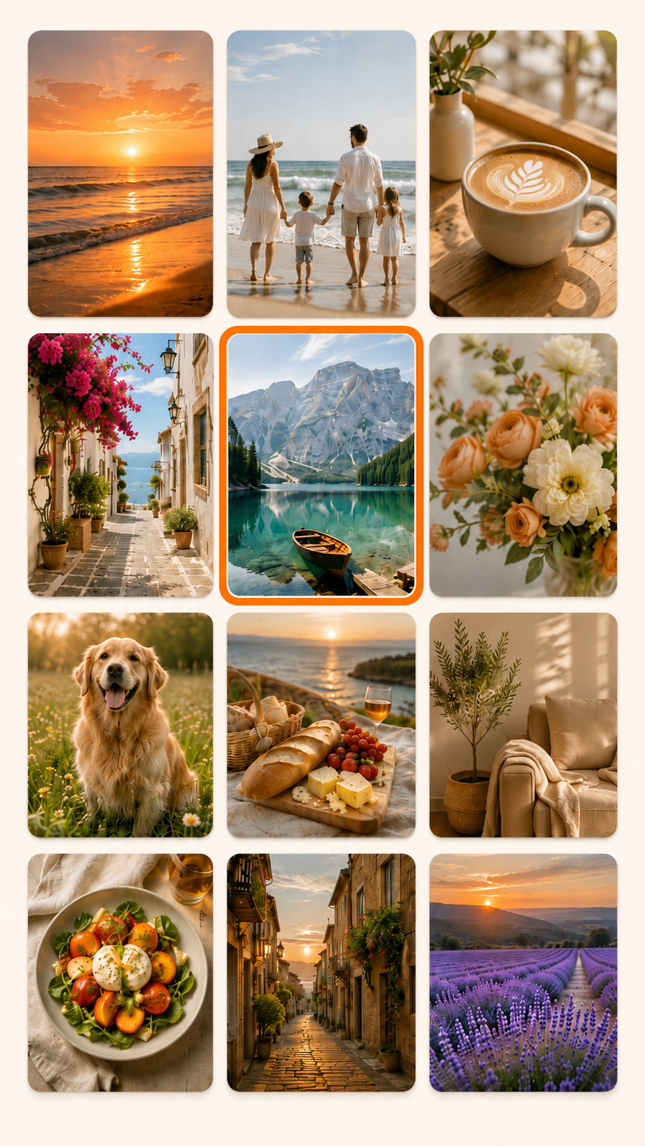 App screen photo selection